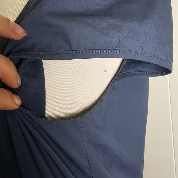 Oscar De La Renta Mid-length Blue Cotton dress Size 16 - Picture 9 of 10